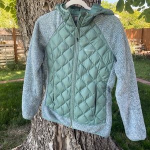 Mermaid turquoise puffer fleece jacket Columbia zip-up